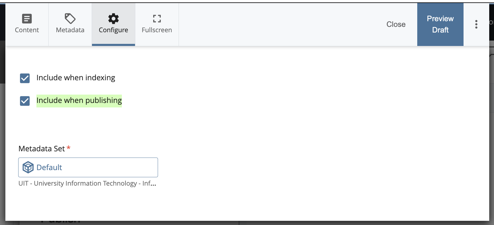 File: Edit the Configure tab to set Publishability