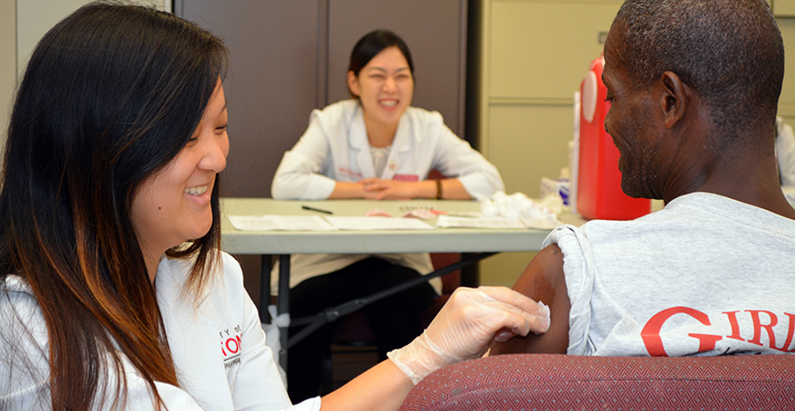 photo of Chau at flu clinic